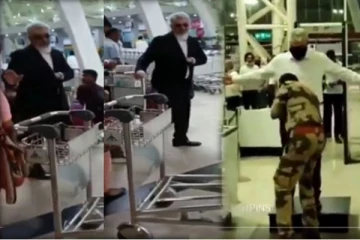 விமானநிலையத்தில் மன்னிப்பு கேட்ட அஜித்! என்ன மரியாதையான மனுஷன்யா? வைரல் காட்சி