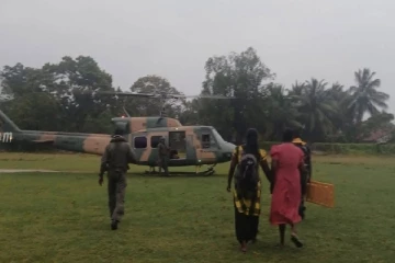 யாழில் ஹெலிகாப்டரில் வைத்தியசாலைக்கு சென்ற பெண் ; விரைந்து வந்த விமானப்படை