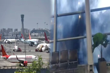 இந்திய வானூர்தி நிலையத்தில் திடீர் தீ விபத்து ; அலறியடித்து ஓட்டிய பயணிகள்