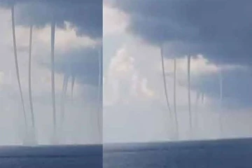 அமெரிக்காவில் இடம்பெற்ற கடல் நீரை மேகம் உறிஞ்சும் அற்புதக் காட்சி