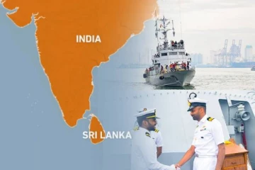 இலங்கையில் நங்கூரமிடப்பட்ட இந்திய கடற்படை கப்பல்