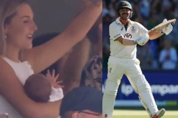 கைக்குழந்தையுடன் வாழ்த்திய மனைவி: இந்தியாவுக்கு எதிராக சதமடித்து.,மகனுக்கு அர்ப்பணித்த ஹெட் (வீடியோ)