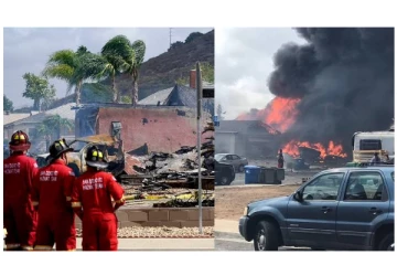 வீட்டின் மீது விழுந்து நொறுங்கிய விமானம்! பற்றி எரியும் வீடுகள்: 2 பேர் பலி என தகவல்