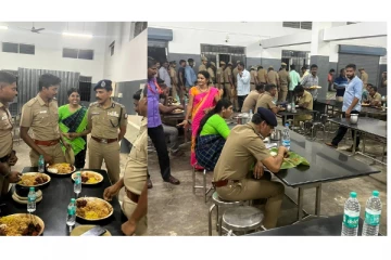 போலீசாருக்கு சிக்கன்.. மட்டன்.. என தடபுடலாக விருந்து கொடுத்த டி.ஜி.பி.சைலேந்திரபாபு..!