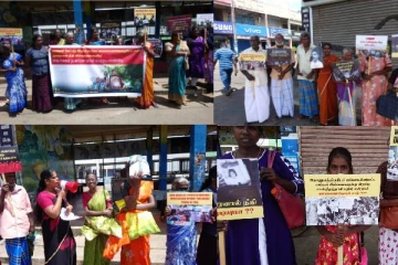 சர்வதேச நீதியை வலியுறுத்தும் காணாமல் ஆக்கப்பட்டோரின் உறவுகள்! வவுனியாவில் ஆர்ப்பாட்டம்