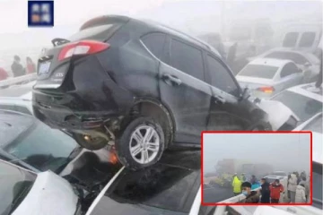 சீனாவில் பாலத்தை முழுமையாக மூடிய மூடுபனி! 100 மேற்பட்ட வாகனங்கள் மோதி விபத்து: வீடியோ