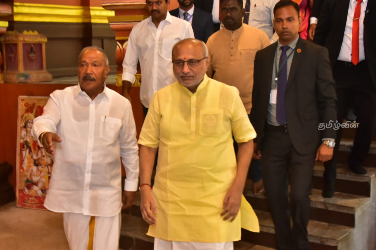 நுவரெலியா - சீதாஎலிய சீதையம்மன் ஆலயத்தை சென்றடைந்த இந்திய துணை ஜனாதிபதி | Vice President Of India Visits Seetha Eliya