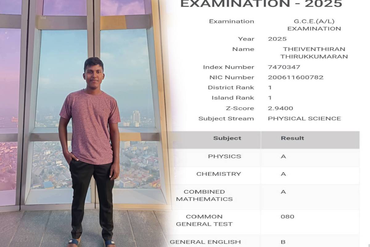 க.பொ.த உயர்தரத்தில் கணிதப் பிரிவில் அகில இலங்கை முதல் இடம் பெற்ற மாணவர் | First Place All Sri Lankan Mathematics Section A L