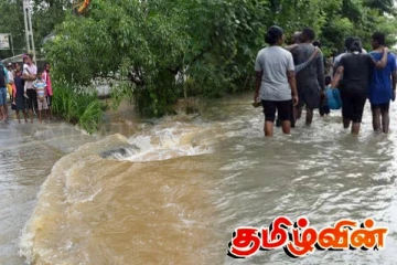 வெள்ளத்தில் சிக்கிய தம்பதி - சடலமாக மீட்கப்பட்ட மனைவி - தேடப்படும் கணவன்