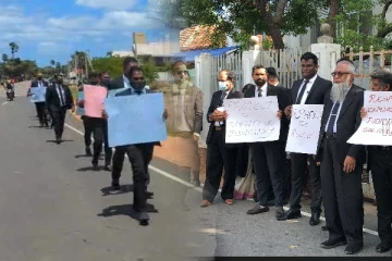 வடக்கு கிழக்கில் சட்டத்தரணிகள் எதிர்ப்பு போராட்டத்தில்..