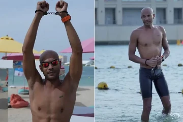 கை விலங்கோடு 11கி.மீ நீந்தி சென்று கின்னஸ் சாதனை படைத்த எகிப்து வீரர்!