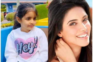 அசினின் மகளா இது? கடற்கரையில் மணலில் விளையாடும் புகைப்படம்