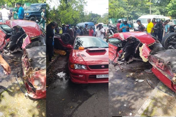 நாடாளுமன்றத்திற்கு அருகில் கோர விபத்து: நால்வர் வைத்தியசாலையில்