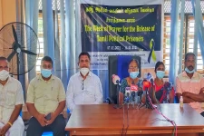 கிளிநொச்சியில் அரசியல் கைதிகளை விடுதலை செய்யுமாறு தெரிவித்து ஊடக சந்திப்பு