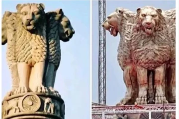 அசோகர் சின்னத்தில் சிங்கங்களுக்கு அவமரியாதை - வலுக்கும் கண்டனங்கள்!