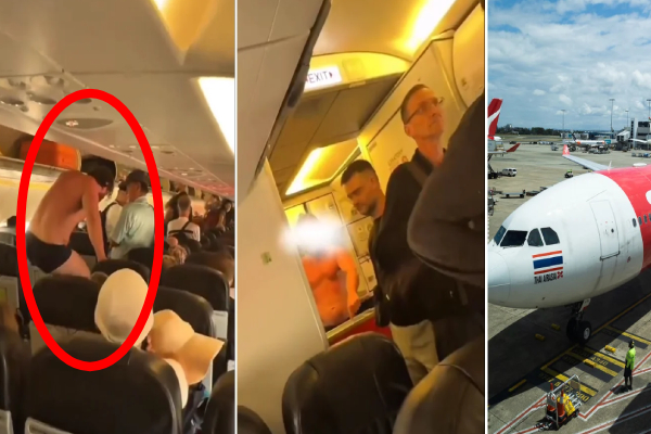 உள்ளாடையுடன் விமானத்தில் இருந்து குதிக்க முயன்ற பயணியால் பரபரப்பு! | Passenger Attempting To Jump Plane His Underwear