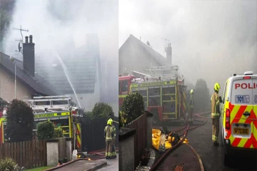 பிரித்தானியாவில் திடீரென மின்னல் தாக்கியதில் பற்றி எரிந்த வீடு