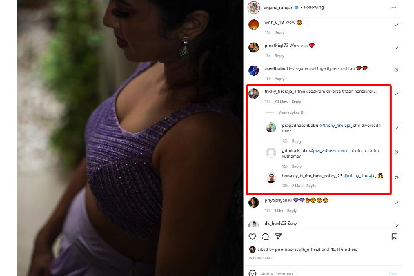 VJ அஞ்சனாவை டைவர்ஸ் வரை இழுத்துவிட்ட நெட்டிசன்கள்.. | Anjana Rangan Hot Photo Gets Criticized