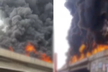 பஞ்சாப்பில் நெடுஞ்சாலையில் ஏற்பட்ட பயங்கர தீ விபத்து: அச்சத்தில் பொதுமக்கள்