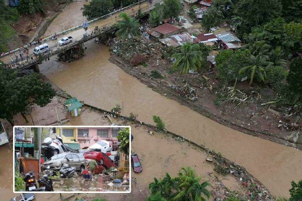 பிலிப்பைன்ஸை சூறையாடிய கல்மேகி சூறாவளி: மீட்பு ஹெலிகாப்டர் விழுந்து நொறுங்கி விபத்து | Kalmaegi Typhoon Hits Philippines 40 Dead