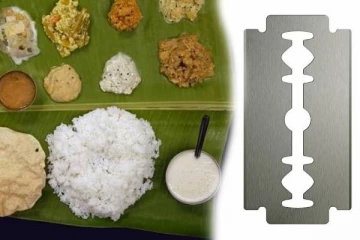 உணவில் பிளேடு துண்டா? - பார்சல் வாங்கிய பெண் ஷாக்!