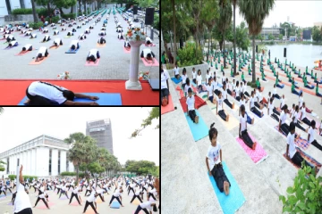 யாழில் இந்தியத் துணைத் தூதரகத்தின் ஏற்பாட்டில் சர்வதேச யோகா தின நிகழ்வுகள் முன்னெடுப்பு(Photos)