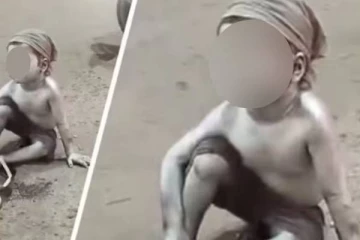 உடல் முழுவதும் சில்வர் பெயின்ட் - குழந்தையை வைத்து பிச்சை எடுத்த கொடூரம்!