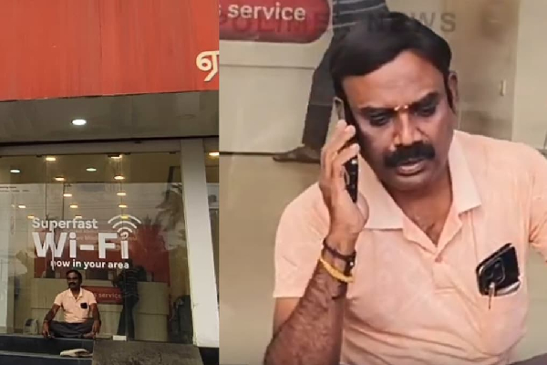 100mbps க்கு வெறும் 40 தான் கிடைக்குது; திருடும் ஏர்டெல் - ஷோரூம் முன் போராட்டாம்! | Man Dharna Airtel Showroom Tambaram Poor Net