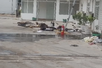 யாழில் தனியார் விடுதியில் ஏற்பட்ட தீ விபத்தால் கனடா பிரஜையின் உடமைகள் பாதிப்பு(Photo)