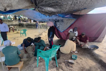 செம்மணியில் இன்றையதினம் அகழ்ந்தெடுக்கப்பட்ட கைக்குழந்தைகளின் என்புத் தொகுதிகள்