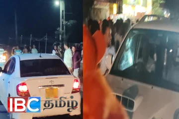 வவுனியாவில் தேர்தல் பிரசாரத்தில் பதற்றம் : அடித்து நொருக்கப்பட்ட றிசாட் பதியுதீன் பயணித்த வாகனத் தொடரணி