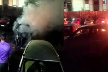 கொழும்பில் திடீரென தீப்பற்றி எரிந்த வாகனம்!