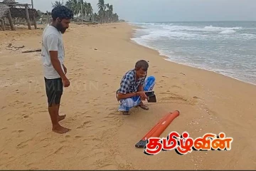 யாழில் கடற்கரையில் கரையொதுங்கிய மர்மப் பொருள்
