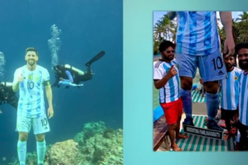 லயோனல் மெஸ்ஸிக்கு ஆழ்கடலுக்குள் கட் அவுட் வைத்த வீரர்கள்!