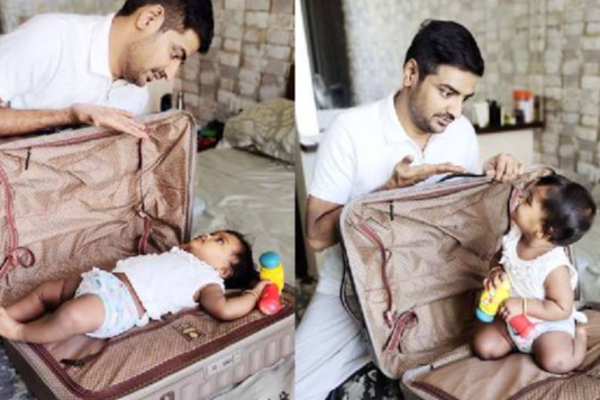 தந்தையை ஊருக்கு போகவிடாமல் சூட்கேசில் படுத்துக்கொண்டு மகள்...நடிகர் சதிஷ் வெளியிட்ட புகைப்படம் | Actor Sathis Daughter Lying On Suitcase Viral Pic
