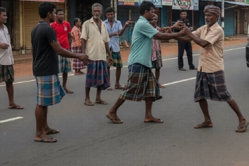 යාචක කණ්ඩායම් දෙකක් අතර ගැටුමක්