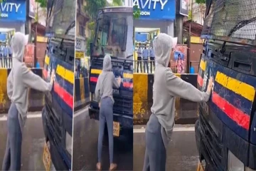 நீட் எதிர்ப்பு போராட்டம்: காவல்துறை வாகனத்தை தனி ஆளாக மறித்த பெண்! படு வைரலாகும் வீடியோ