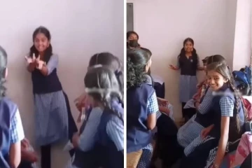 பள்ளி மாணவிகளுக்கு நடுவில் காவாலா டான்ஸ் போட்ட சிறுமி.. செல்போனில் சிக்கிய காட்சி!