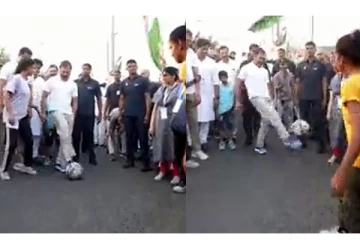 பாத யாத்திரை பயணம் - இளம் பெண்களுடன் Foot Ball விளையாடிய ராகுல்காந்தி - வைரலாகும் வீடியோ