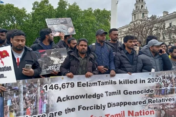 லண்டனில் தமிழினப் படுகொலைக்கு எதிராக கவனயீர்ப்புப் போராட்டம்
