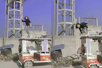 மின்சார ஆட்டோவின் கூரையில் நின்று நடமானடிய நபருக்கு நேர்ந்த கதி! வைரல் வீடியோ