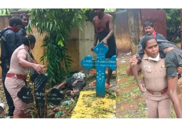 கல்லறையில் மயங்கி கிடந்த நபர் - தோளில் தூக்கி சென்று மருத்துவமனையில் சேர்த்த காவல் ஆய்வாளர் - நெகிழ்ச்சி சம்பவம்