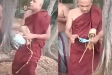 காட்டுக்குள் பிக்குவின் களியாட்டம்;  வெளியான பரபரப்பு  காணொளி