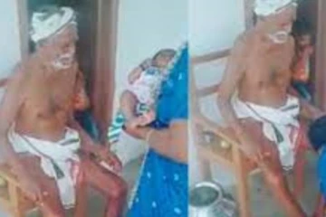 கையில் குழந்தையுடன் மருமகள் செய்த காரியம்... அளவற்ற சந்தோஷத்தில் தாத்தா! வேற லெவல் காட்சி