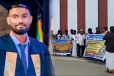 அனோஜனுக்கு விடுதலை கோரி யாழில் போராட்டம்