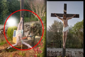 இயேசு கிறிஸ்துவின் சிலையை சேதப்படுத்திய இஸ்ரேல் வீரர் ; வெடித்த சர்ச்சை!