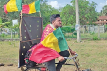 தமிழர் பகுதியிலிருந்து காலி முகத்திடலுக்கு சைக்கிள் பயணம்!