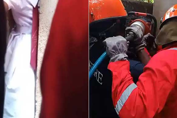 கழிப்பறைக்கு சென்ற மாணவிக்கு காத்திருந்த அதிர்ச்சி! | Student Went Toilet And Got Stuck In The Wall