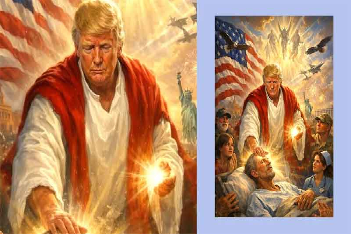 இயேசுவுடன் ஒப்பிட்டு தனது படத்தை வெளியிட்ட ட்ரம்ப் | Trump Likened To Jesus