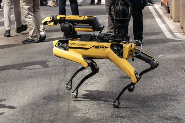 நியூயார்க்கில் காவல் பணியில் ஈடுபடும் ரோபோ நாய்! | Robot Dog In Police Work In New York